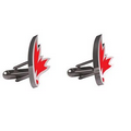 Sterling Silver Cufflinks, Maple Leaf, 3/4"